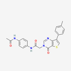 molecular formula C23H20N4O3S B2428264 N-[4-(acetylamino)phenyl]-2-[7-(4-methylphenyl)-4-oxothieno[3,2-d]pyrimidin-3(4H)-yl]acetamide CAS No. 1207030-22-5