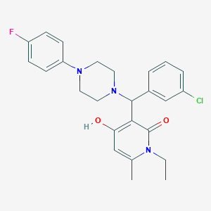 3-((3-chlorophenyl)(4-(4-fluorophenyl)piperazin-1-yl)methyl)-1-ethyl-4-hydroxy-6-methylpyridin-2(1H)-one