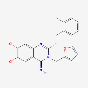 3-(2-furylmethyl)-6,7-dimethoxy-2-[(2-methylbenzyl)sulfanyl]-4(3H)-quinazolinimine
