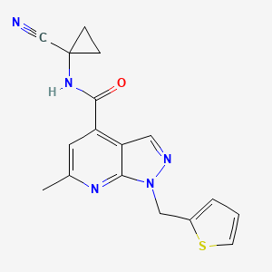 N-(1-Cyanocyclopropyl)-6-methyl-1-(thiophen-2-ylmethyl)pyrazolo[3,4-B]pyridine-4-carboxamide