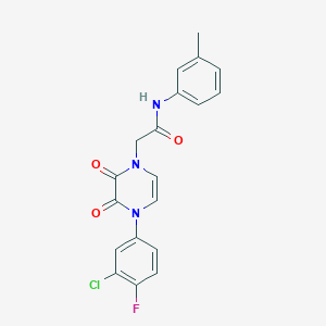 2-[4-(3-chloro-4-fluorophenyl)-2,3-dioxopyrazin-1-yl]-N-(3-methylphenyl)acetamide