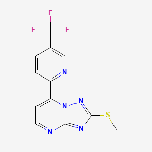 2-[2-(Methylsulfanyl)-[1,2,4]triazolo[1,5-a]pyrimidin-7-yl]-5-(trifluoromethyl)pyridine