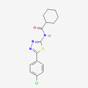 molecular formula C15H16ClN3OS B2428319 N-[5-(4-chlorophenyl)-1,3,4-thiadiazol-2-yl]cyclohexanecarboxamide CAS No. 392241-83-7