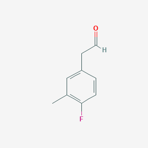 molecular formula C9H9FO B2428340 2-(4-Fluoro-3-methylphenyl)acetaldehyde CAS No. 1256475-84-9