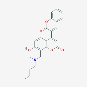 molecular formula C24H23NO5 B2428344 8'-{[butyl(methyl)amino]methyl}-7'-hydroxy-2H,2'H-[3,4'-bichromene]-2,2'-dione CAS No. 859663-13-1