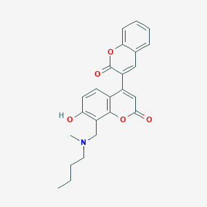 molecular formula C24H23NO5 B2428344 3-{8-[(Butylmethylamino)methyl]-7-hydroxy-2-oxochromen-4-yl}chromen-2-one CAS No. 859663-13-1