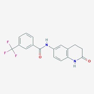 molecular formula C17H13F3N2O2 B2428345 N-(2-oxo-1,2,3,4-tetrahydroquinolin-6-yl)-3-(trifluoromethyl)benzamide CAS No. 922054-56-6