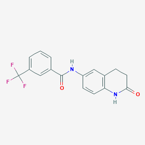 molecular formula C17H13F3N2O2 B2428345 N~1~-(2-oxo-1,2,3,4-tetrahydro-6-quinolinyl)-3-(trifluoromethyl)benzamide CAS No. 922054-56-6