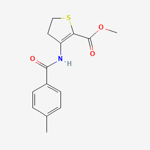 molecular formula C14H15NO3S B2428347 Methyl 3-(4-methylbenzamido)-4,5-dihydrothiophene-2-carboxylate CAS No. 389065-23-0