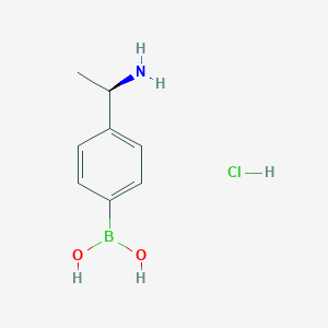 molecular formula C8H13BClNO2 B2428348 4-[(1R)-1-氨基乙基]苯硼酸盐酸盐 CAS No. 2377587-63-6