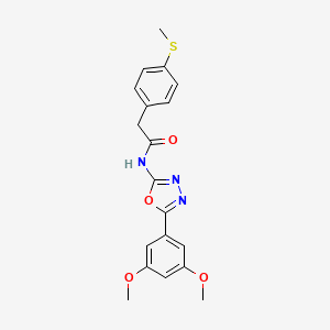 molecular formula C19H19N3O4S B2428351 N-(5-(3,5-dimethoxyphenyl)-1,3,4-oxadiazol-2-yl)-2-(4-(methylthio)phenyl)acetamide CAS No. 942007-84-3