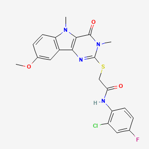 molecular formula C21H18ClFN4O3S B2428354 6-[4-({[2-(acetylamino)-5-methylphenyl]sulfonyl}amino)phenoxy]-N-allylnicotinamide CAS No. 1112341-55-5