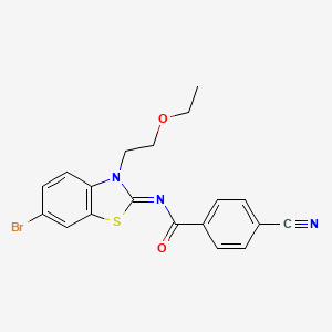 (Z)-N-(6-bromo-3-(2-ethoxyethyl)benzo[d]thiazol-2(3H)-ylidene)-4-cyanobenzamide