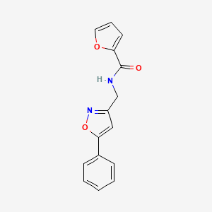 molecular formula C15H12N2O3 B2428385 N-((5-phenylisoxazol-3-yl)methyl)furan-2-carboxamide CAS No. 946262-39-1