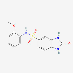 molecular formula C14H13N3O4S B2428408 N-(2-methoxyphenyl)-2-oxo-2,3-dihydro-1H-1,3-benzodiazole-5-sulfonamide CAS No. 701950-51-8