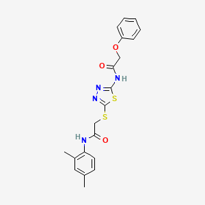 molecular formula C20H20N4O3S2 B2428436 N-(2,4-dimethylphenyl)-2-((5-(2-phenoxyacetamido)-1,3,4-thiadiazol-2-yl)thio)acetamide CAS No. 392295-51-1