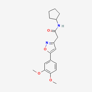 molecular formula C18H22N2O4 B2428438 N-cyclopentyl-2-[5-(3,4-dimethoxyphenyl)-1,2-oxazol-3-yl]acetamide CAS No. 953256-32-1