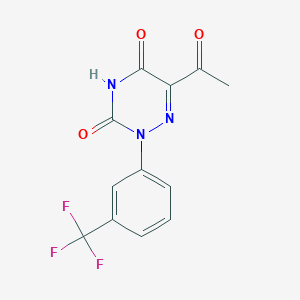 molecular formula C12H8F3N3O3 B2428451 6-acetyl-2-[3-(trifluoromethyl)phenyl]-1,2,4-triazine-3,5(2H,4H)-dione CAS No. 477854-36-7