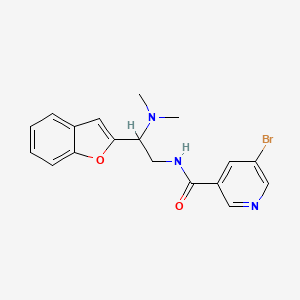 molecular formula C18H18BrN3O2 B2428462 N-[2-(1-benzofuran-2-yl)-2-(dimethylamino)ethyl]-5-bromopyridine-3-carboxamide CAS No. 2034562-61-1