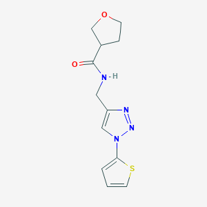 molecular formula C12H14N4O2S B2428476 N-((1-(thiophen-2-yl)-1H-1,2,3-triazol-4-yl)methyl)tetrahydrofuran-3-carboxamide CAS No. 2034333-13-4