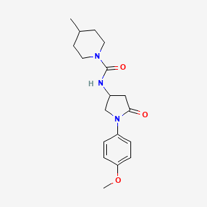 molecular formula C18H25N3O3 B2428520 N-[1-(4-methoxyphenyl)-5-oxopyrrolidin-3-yl]-4-methylpiperidine-1-carboxamide CAS No. 877640-16-9