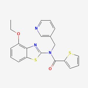 molecular formula C20H17N3O2S2 B2428527 N-(4-ethoxy-1,3-benzothiazol-2-yl)-N-[(pyridin-3-yl)methyl]thiophene-2-carboxamide CAS No. 895007-58-6