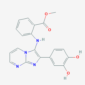 molecular formula C20H16N4O4 B242855 Methyl 2-{[2-(3,4-dihydroxyphenyl)imidazo[1,2-a]pyrimidin-3-yl]amino}benzoate 