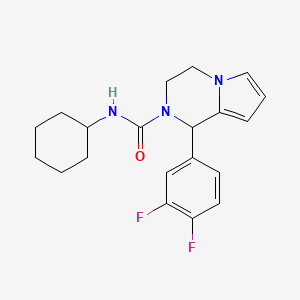 molecular formula C20H23F2N3O B2428560 N-cyclohexyl-1-(3,4-difluorophenyl)-3,4-dihydropyrrolo[1,2-a]pyrazine-2(1H)-carboxamide CAS No. 899750-17-5