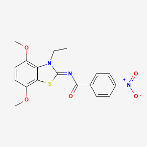 molecular formula C18H17N3O5S B2428616 N-[(2Z)-3-ethyl-4,7-dimethoxy-2,3-dihydro-1,3-benzothiazol-2-ylidene]-4-nitrobenzamide CAS No. 868368-97-2