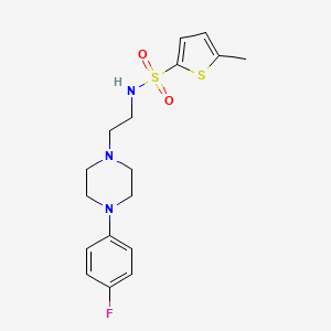 molecular formula C17H22FN3O2S2 B2428621 N-(2-(4-(4-fluorophenyl)piperazin-1-yl)ethyl)-5-methylthiophene-2-sulfonamide CAS No. 1049437-38-8