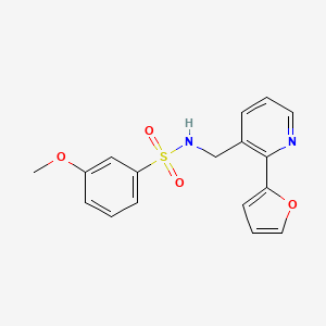 molecular formula C17H16N2O4S B2428625 N-((2-(furan-2-yl)pyridin-3-yl)methyl)-3-methoxybenzenesulfonamide CAS No. 2034565-91-6
