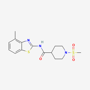 molecular formula C15H19N3O3S2 B2428627 N-(4-methylbenzo[d]thiazol-2-yl)-1-(methylsulfonyl)piperidine-4-carboxamide CAS No. 1052592-19-4