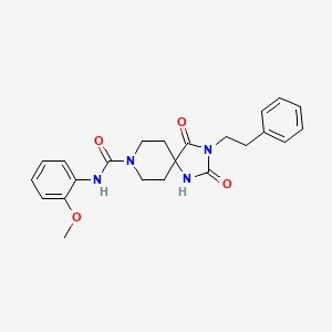 molecular formula C23H26N4O4 B2428635 N-(2-methoxyphenyl)-2,4-dioxo-3-(2-phenylethyl)-1,3,8-triazaspiro[4.5]decane-8-carboxamide CAS No. 1021081-35-5