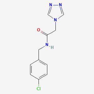 molecular formula C11H11ClN4O B2428640 N-(4-chlorobenzyl)-2-(4H-1,2,4-triazol-4-yl)acetamide CAS No. 672950-18-4