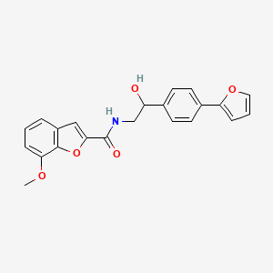 molecular formula C22H19NO5 B2428647 N-{2-[4-(furan-2-yl)phenyl]-2-hydroxyethyl}-7-methoxy-1-benzofuran-2-carboxamide CAS No. 2097891-09-1