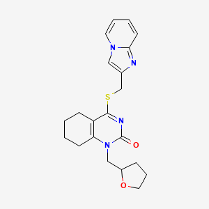 4-((imidazo[1,2-a]pyridin-2-ylmethyl)thio)-1-((tetrahydrofuran-2-yl)methyl)-5,6,7,8-tetrahydroquinazolin-2(1H)-one