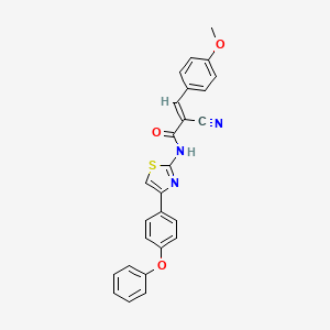 molecular formula C26H19N3O3S B2428652 (E)-2-cyano-3-(4-methoxyphenyl)-N-[4-(4-phenoxyphenyl)-1,3-thiazol-2-yl]prop-2-enamide CAS No. 329268-59-9