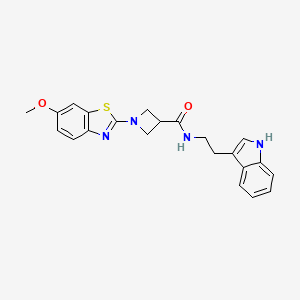 molecular formula C22H22N4O2S B2428659 N-[2-(1H-indol-3-yl)ethyl]-1-(6-methoxy-1,3-benzothiazol-2-yl)azetidine-3-carboxamide CAS No. 1286710-24-4