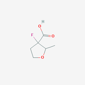 molecular formula C6H9FO3 B2428669 3-Fluoro-2-methyloxolane-3-carboxylic acid CAS No. 2169228-15-1