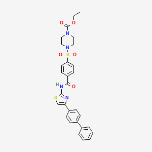 molecular formula C29H28N4O5S2 B2428687 ethyl 4-{4-[(4-{[1,1'-biphenyl]-4-yl}-1,3-thiazol-2-yl)carbamoyl]benzenesulfonyl}piperazine-1-carboxylate CAS No. 477507-53-2