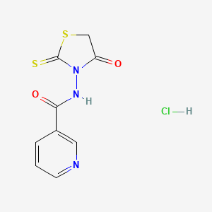 molecular formula C9H8ClN3O2S2 B2428705 N-(4-oxo-2-sulfanylidene-1,3-thiazolidin-3-yl)pyridine-3-carboxamide Hydrochloride CAS No. 353505-83-6