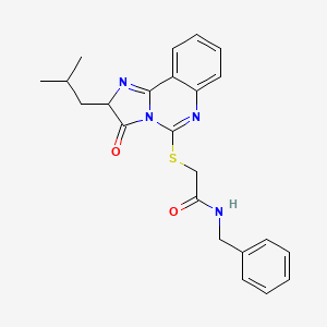 molecular formula C23H24N4O2S B2428708 N-benzyl-2-((2-isobutyl-3-oxo-2,3-dihydroimidazo[1,2-c]quinazolin-5-yl)thio)acetamide CAS No. 1173752-38-9
