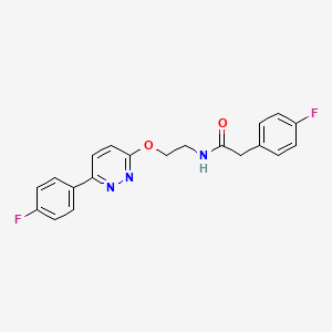 molecular formula C20H17F2N3O2 B2428710 2-(4-氟苯基)-N-(2-((6-(4-氟苯基)吡啶并[3,2-d]嘧啶-3-基)氧基)乙基)乙酰胺 CAS No. 920157-23-9