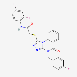 molecular formula C24H16F3N5O2S B2428713 N-(2,4-difluorophenyl)-2-((4-(4-fluorobenzyl)-5-oxo-4,5-dihydro-[1,2,4]triazolo[4,3-a]quinazolin-1-yl)thio)acetamide CAS No. 1114635-52-7