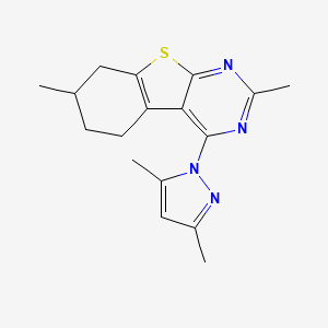 4-(3,5-dimethyl-1H-pyrazol-1-yl)-2,7-dimethyl-5,6,7,8-tetrahydro[1]benzothieno[2,3-d]pyrimidine