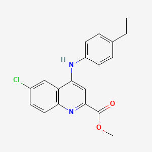 molecular formula C19H17ClN2O2 B2428717 Methyl 6-chloro-4-[(4-ethylphenyl)amino]quinoline-2-carboxylate CAS No. 1207051-60-2
