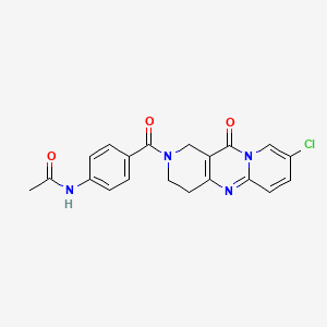 molecular formula C20H17ClN4O3 B2428723 N-[4-(13-chloro-2-oxo-1,5,9-triazatricyclo[8.4.0.03,8]tetradeca-3(8),9,11,13-tetraene-5-carbonyl)phenyl]acetamide CAS No. 2034532-55-1