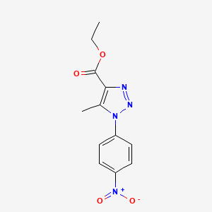 molecular formula C12H12N4O4 B2428726 ethyl 5-methyl-1-(4-nitrophenyl)-1H-1,2,3-triazole-4-carboxylate CAS No. 15922-66-4