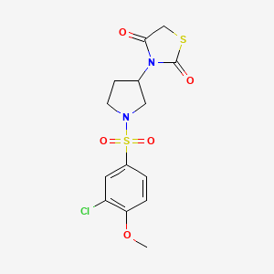 3-(1-((3-Chloro-4-methoxyphenyl)sulfonyl)pyrrolidin-3-yl)thiazolidine-2,4-dione