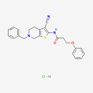 N-(6-benzyl-3-cyano-4,5,6,7-tetrahydrothieno[2,3-c]pyridin-2-yl)-3-phenoxypropanamide hydrochloride